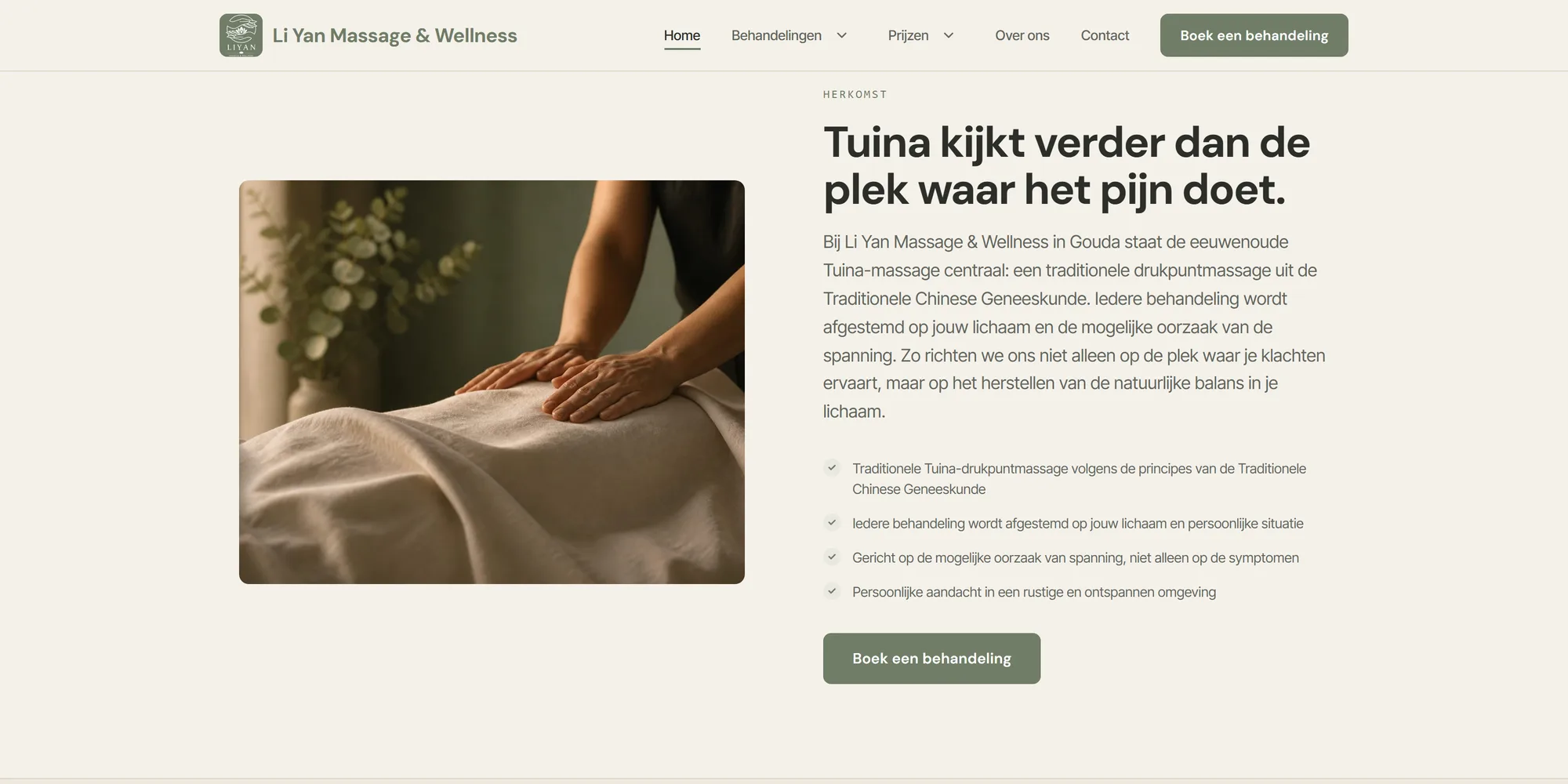 Behandelingsuitleg op de site van Li Yan Massage & Wellness